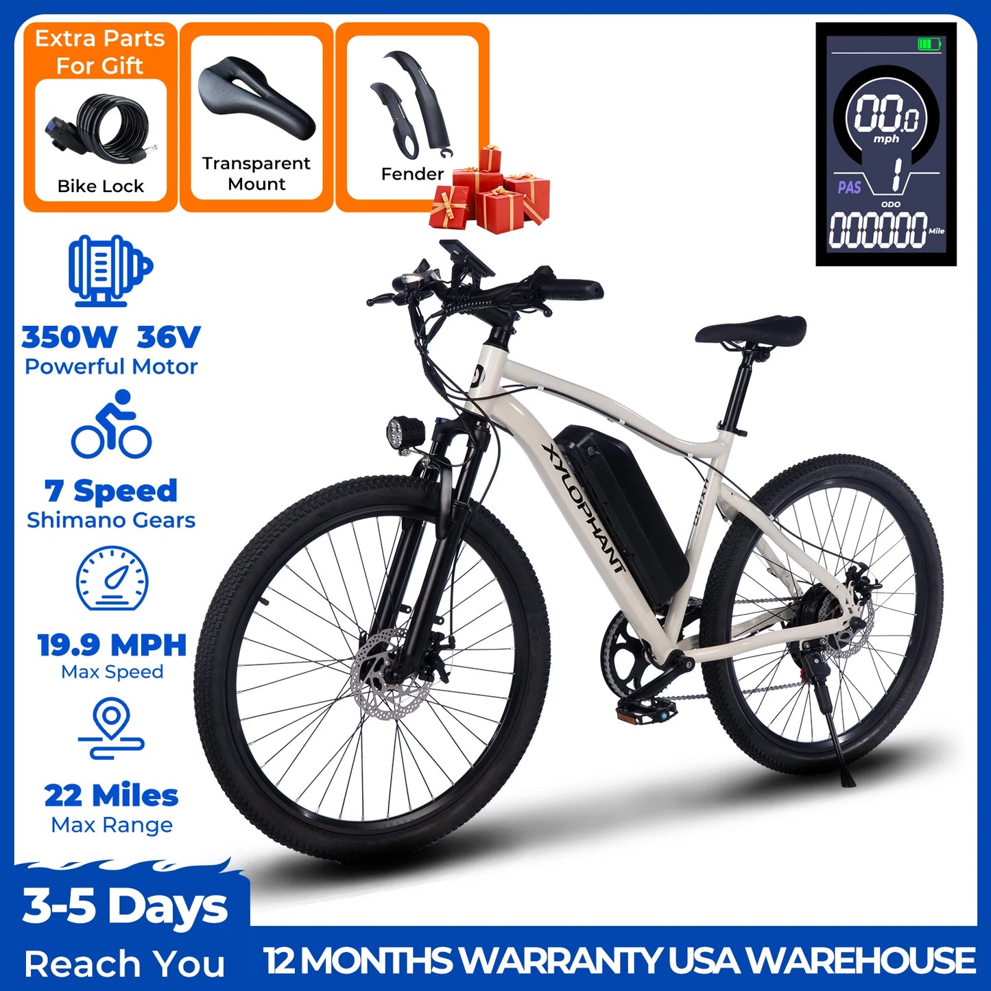 Adult Electric Bicycle 26Linch 36V 10.4AH 19.9Mph