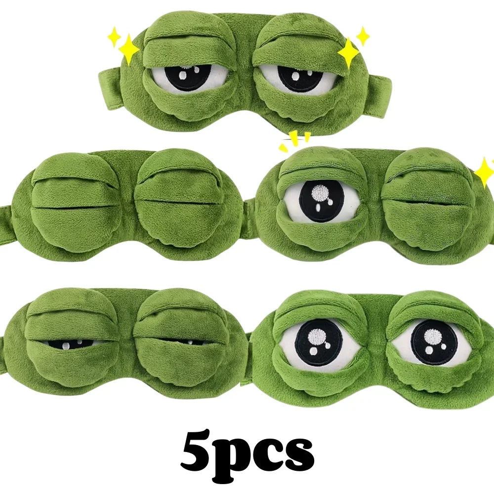 3D Sad Frog Sleep Mask Natural Sleeping Eyeshade