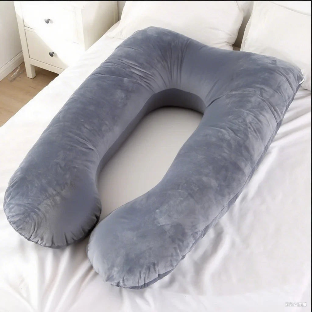 The velvet maternity pillow is soft to the touch