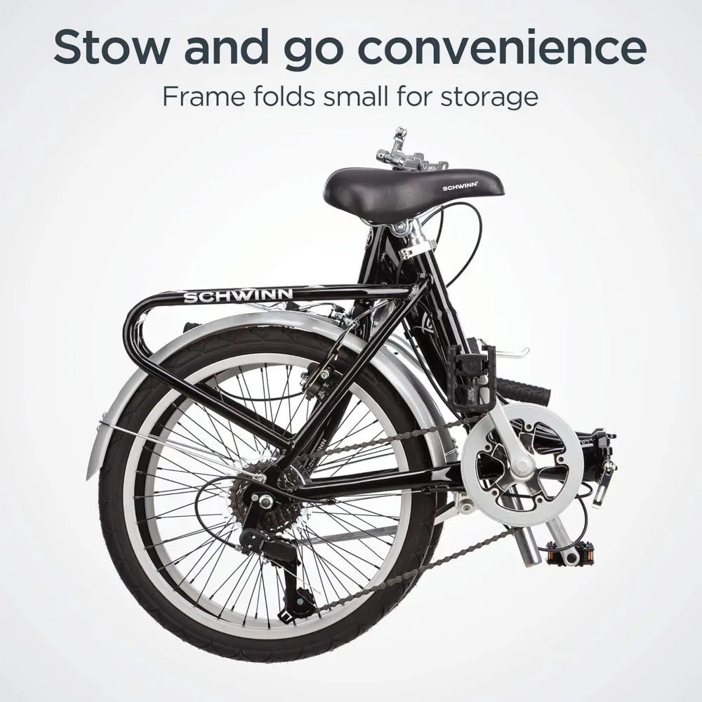 Loop Folding Bike, Black, Titanium or White, 20 Inch Bike for Adults