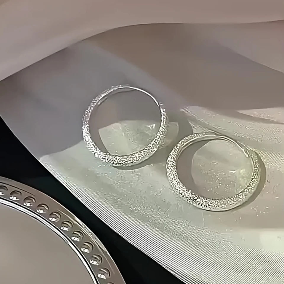 Pure Silvery Earrings For Women Frosted Sparkling Starry