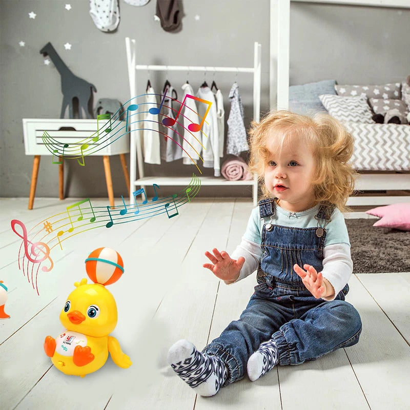 Electric Top Ball Duck Toy with 360 Degree Rotation Colorful
