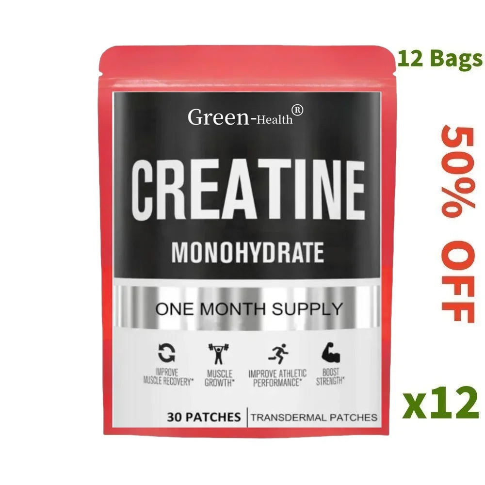 Creatine Monohydrate Transdermal Patches for Muscle Growth,