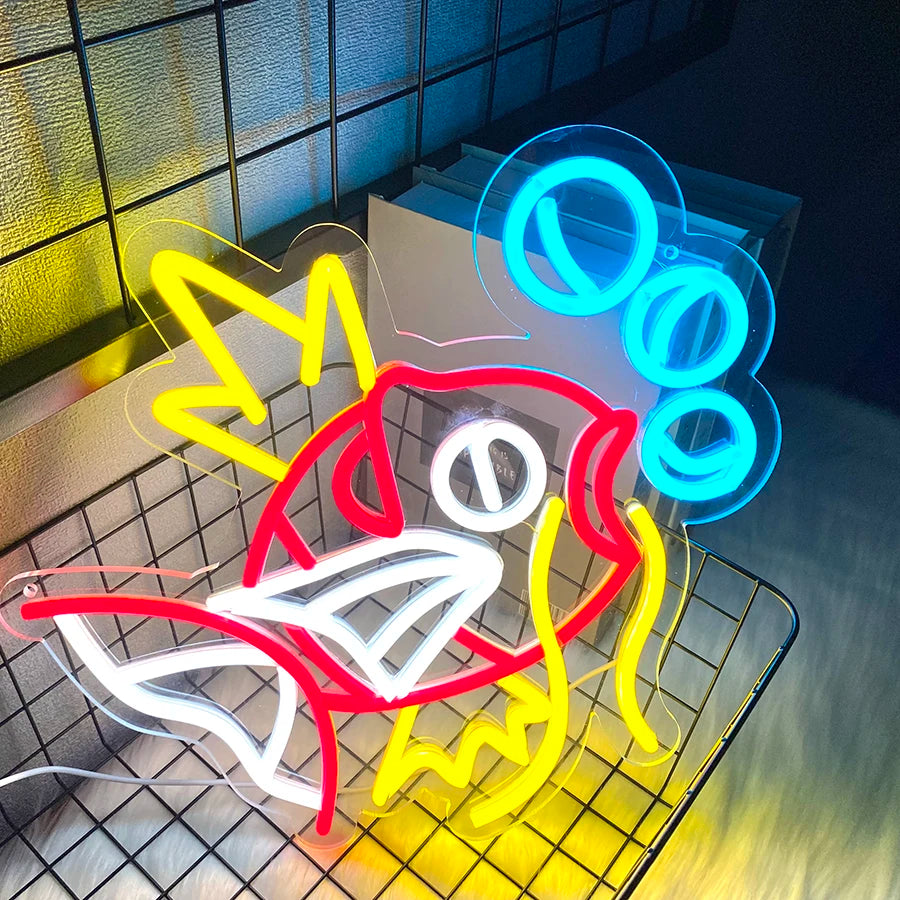 Fish Neon Sign,Animal Art Led Light for Resturant