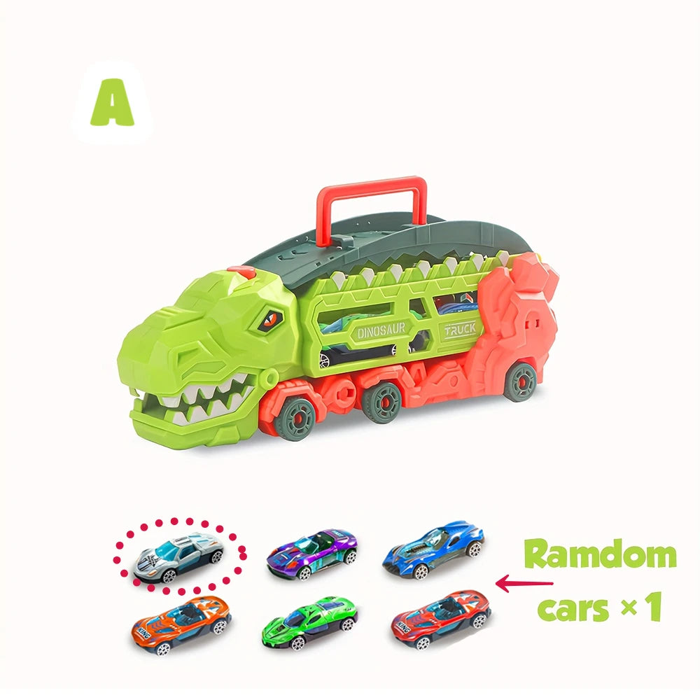 Transport Dinosaur Truck with Foldable Sliding Race