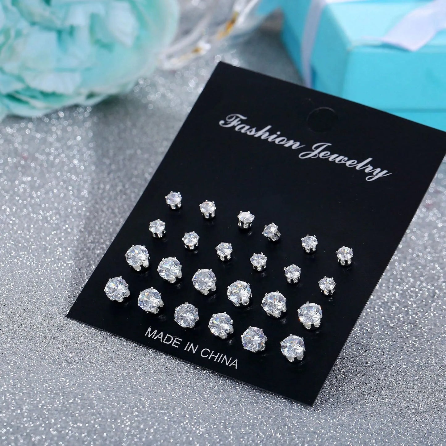 Great Value 12-Pair Stud Earring Set | Multiple Stylish Designs,