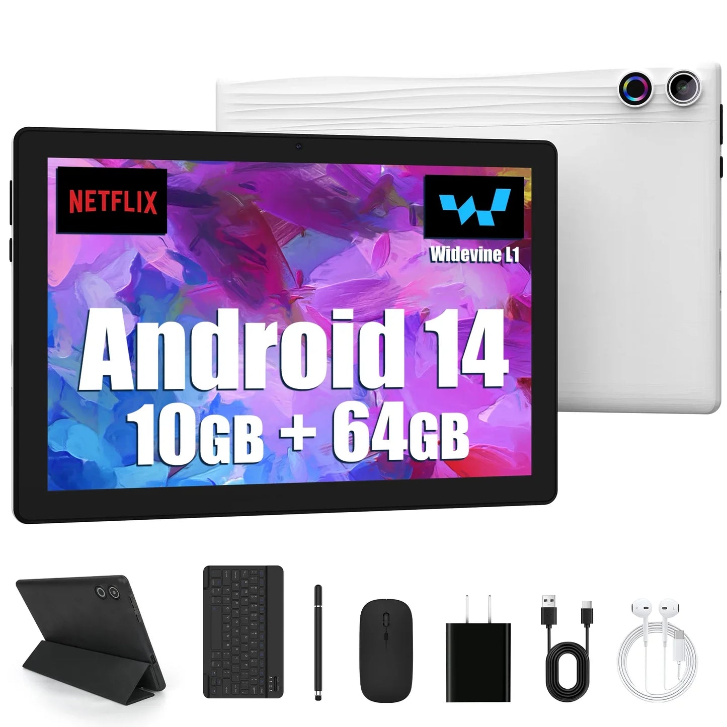 Android 14 10 inch Tablet, A523 Octa Core, 8GB RAm
