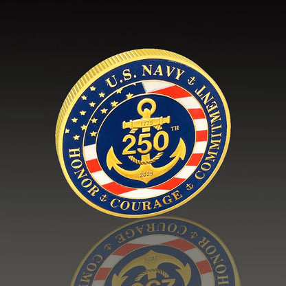 2025 U.S. NAVY 1775-2025 Gold Plated Coins US Navy 250th