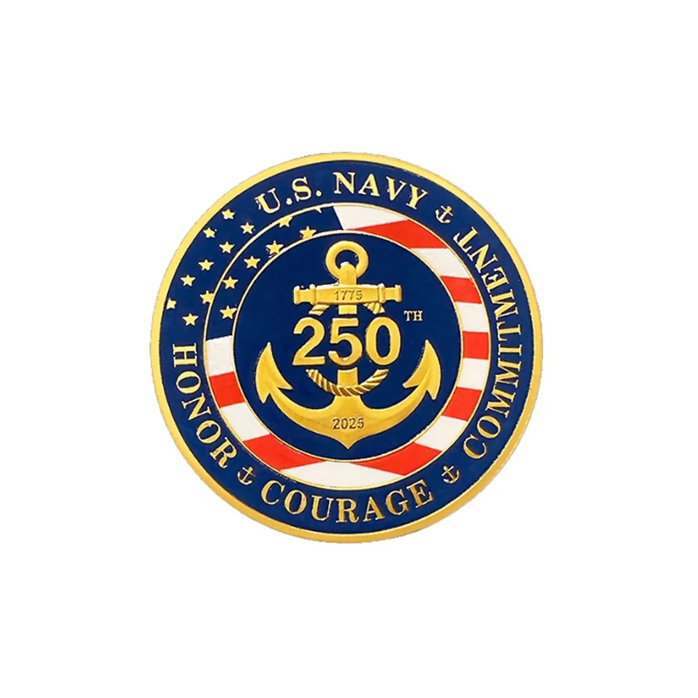 2025 U.S. NAVY 1775-2025 Gold Plated Coins US Navy 250th