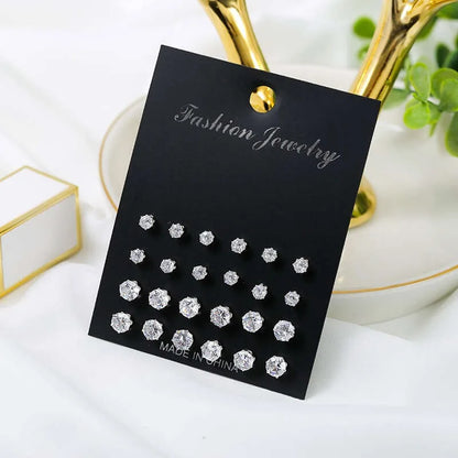 Great Value 12-Pair Stud Earring Set | Multiple Stylish Designs,