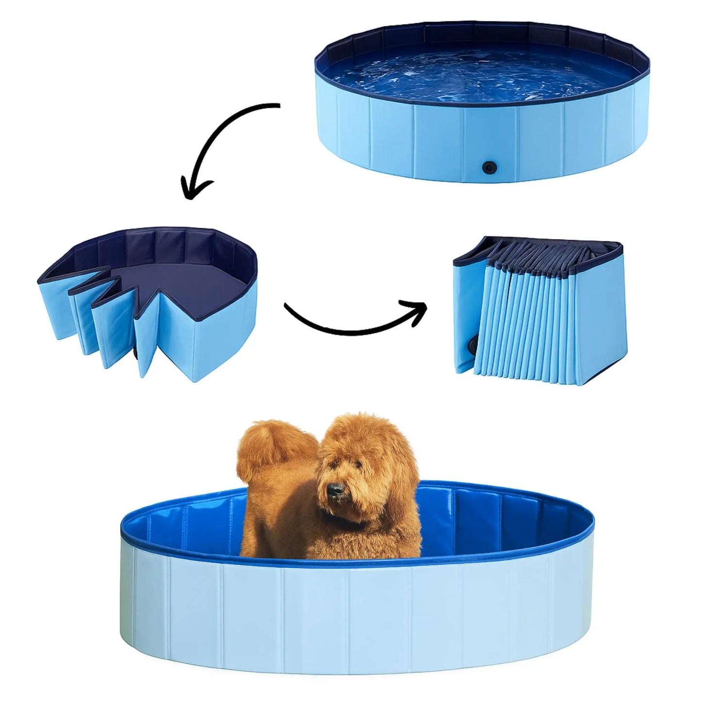 SummerPawz Foldable, Hard Plastic, Portable Dog Pool,