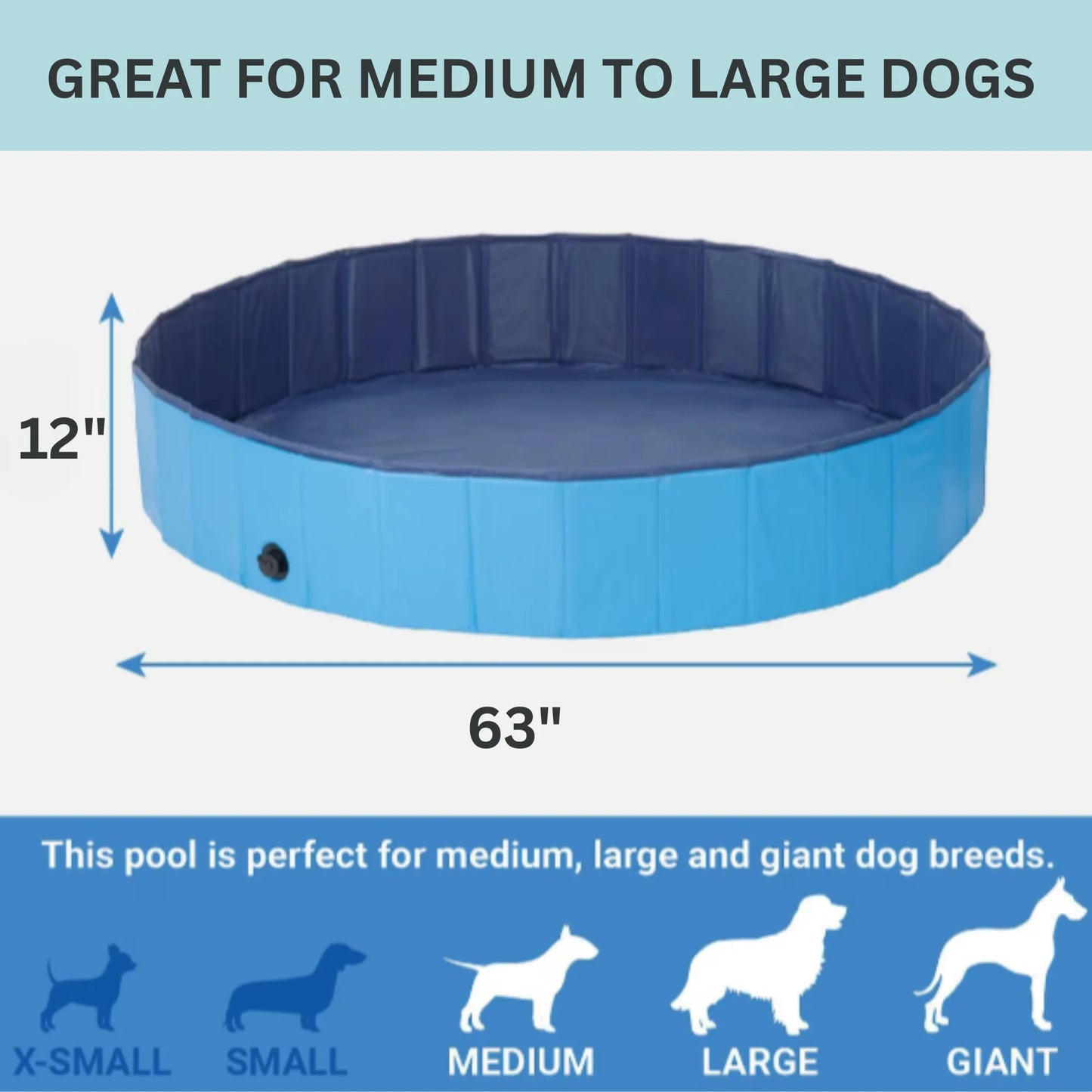 SummerPawz Foldable, Hard Plastic, Portable Dog Pool,
