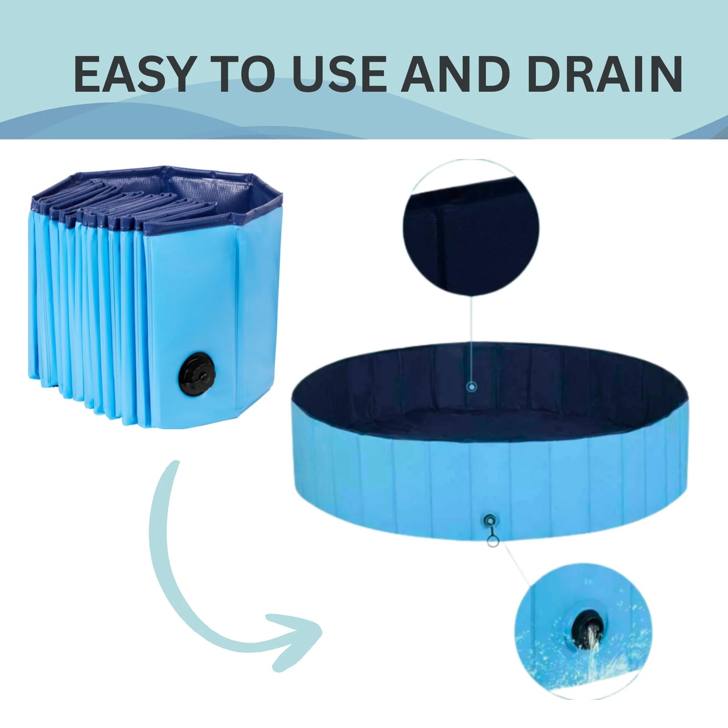 SummerPawz Foldable, Hard Plastic, Portable Dog Pool,