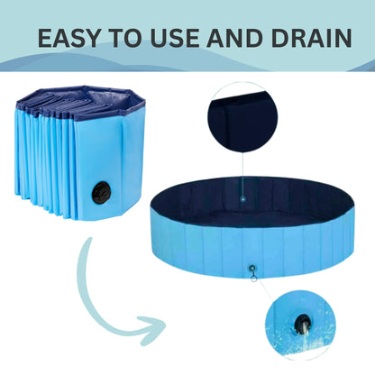 SummerPawz Foldable, Hard Plastic, Portable Dog Pool,
