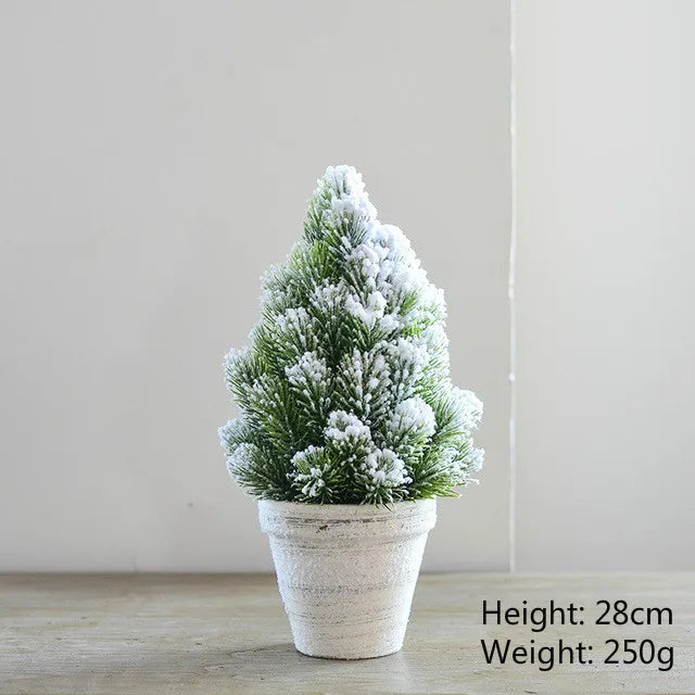 Christmas Tree Mini Pine Tree With Wood Base DIY Home Table