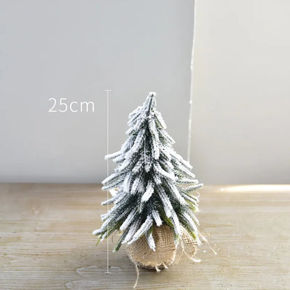Christmas Tree Mini Pine Tree With Wood Base DIY Home Table