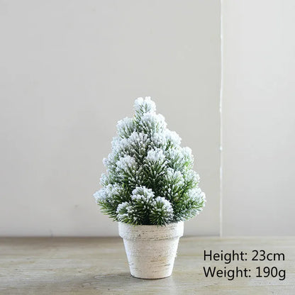 Christmas Tree Mini Pine Tree With Wood Base DIY Home Table