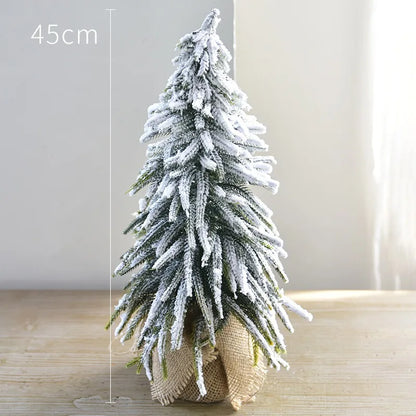 Christmas Tree Mini Pine Tree With Wood Base DIY Home Table