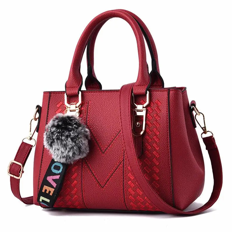 Embroidery Messenger Bags Women Leather Handbag