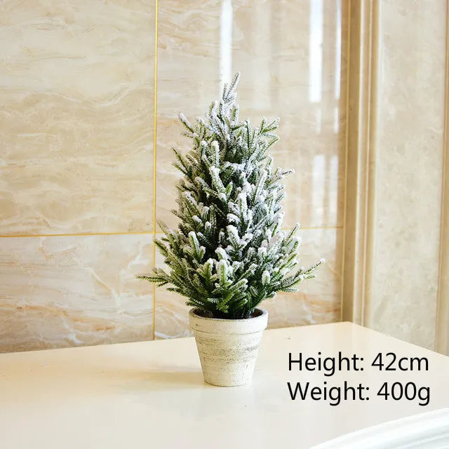 Christmas Tree Mini Pine Tree With Wood Base DIY Home Table