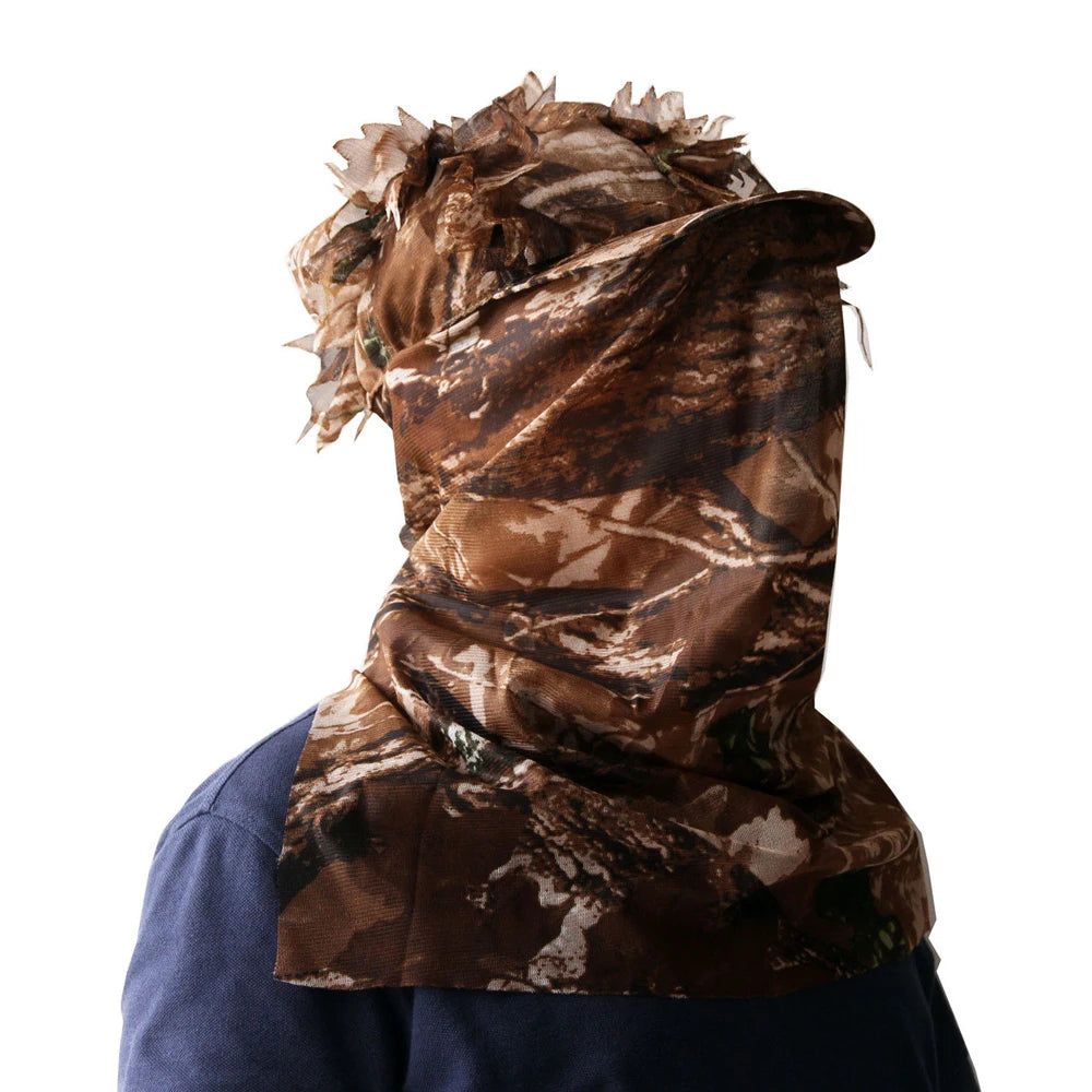 Ghillie Camouflage Leafy Hat 3D Full Face Mask