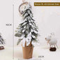 Christmas Tree Mini Pine Tree With Wood Base DIY Home Table
