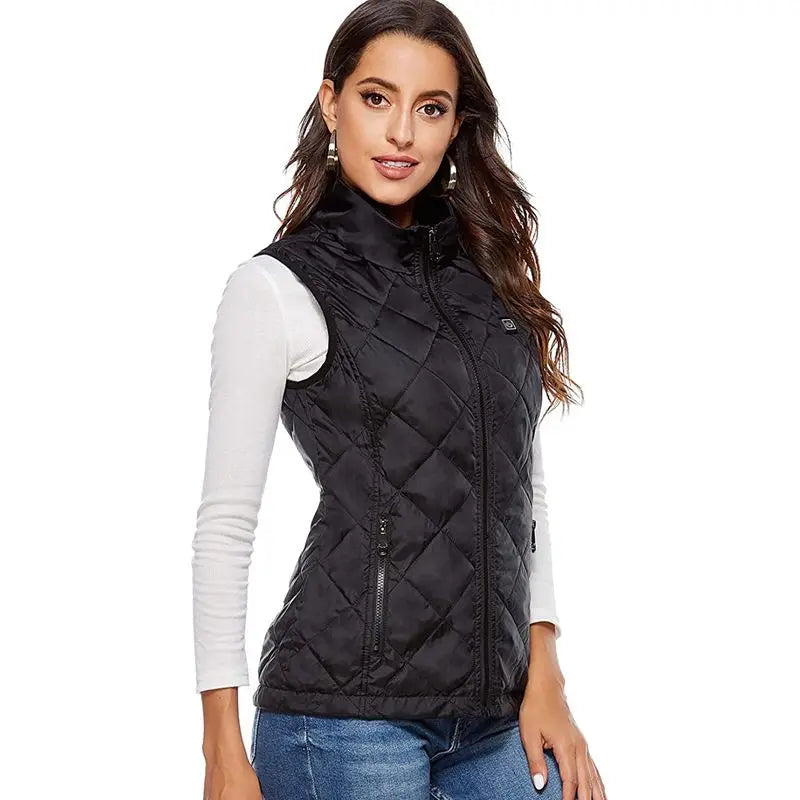 Women 9-zone dual switch Heating Vest Autumn and Winter Cotton