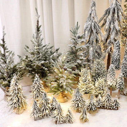Christmas Tree Mini Pine Tree With Wood Base DIY Home Table