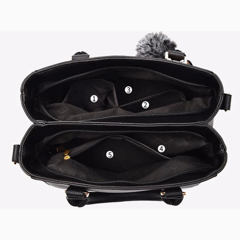 Embroidery Messenger Bags Women Leather Handbag