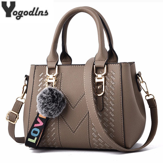 Embroidery Messenger Bags Women Leather Handbag