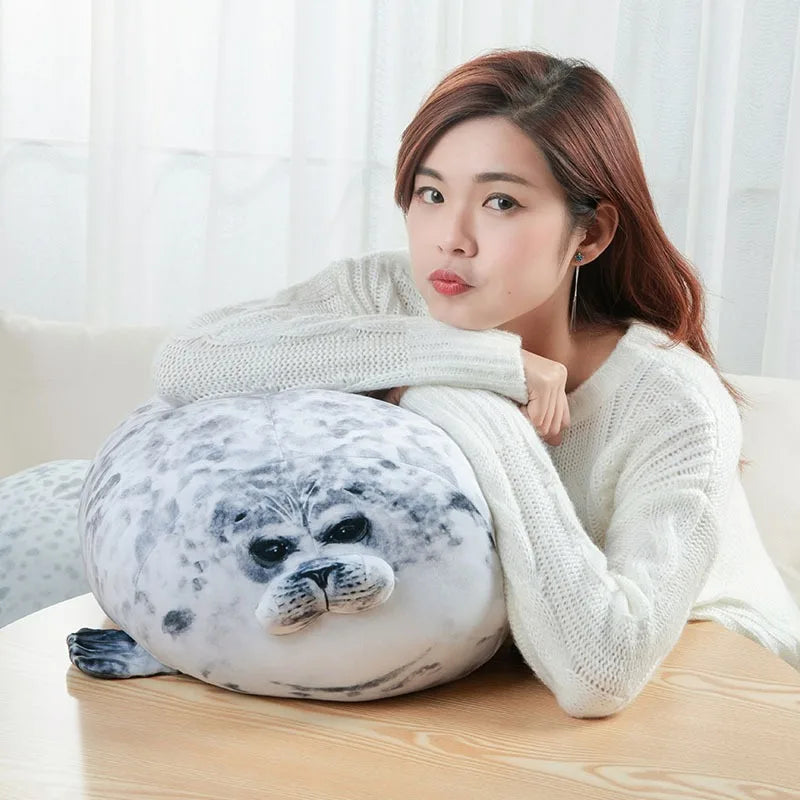 Angry Blob Seal Pillow Chubby 3D Novelty Sea Lion Doll