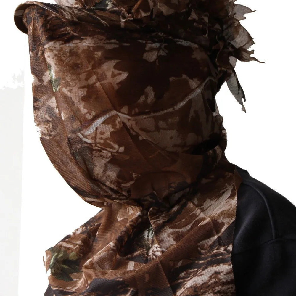 Ghillie Camouflage Leafy Hat 3D Full Face Mask
