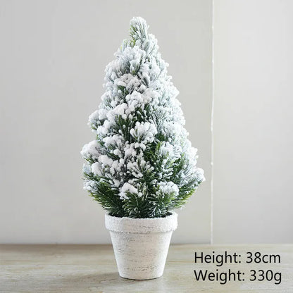 Christmas Tree Mini Pine Tree With Wood Base DIY Home Table