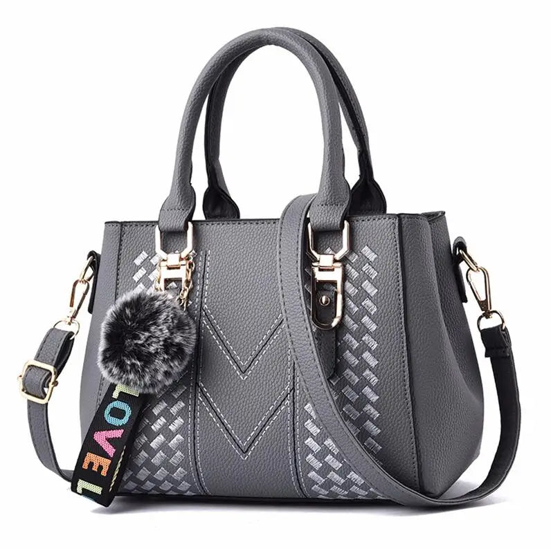 Embroidery Messenger Bags Women Leather Handbag