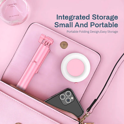 4in1 Wireless bluetooth compatible Selfie Stick LED Ring light