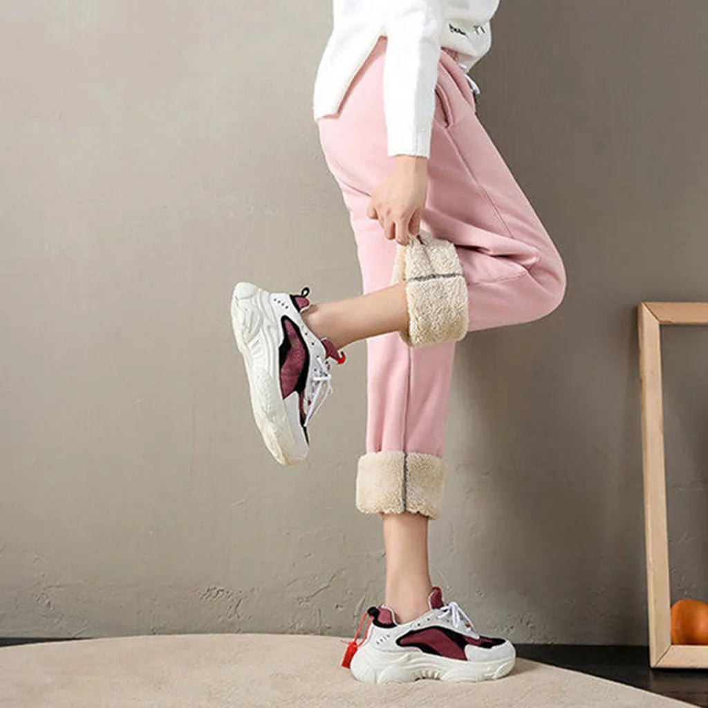 Women Winter Warm Leggings Thick Trousers Warm Fleece