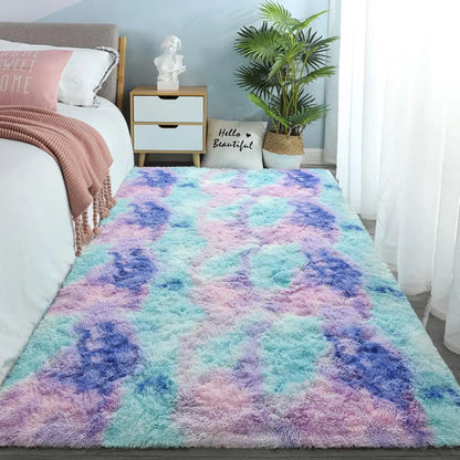 VIKAMA Tie-Dye Plush Carpet Living Room Decoration Soft Fluffy