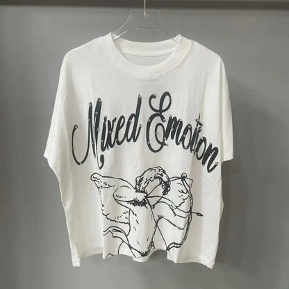 New Summer Letter Rhinestone Short Sleeve Black Men's T-Shirt