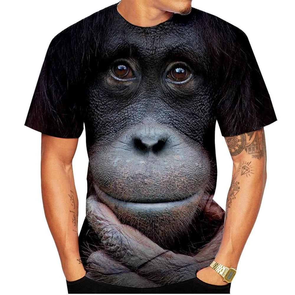 New casual men's new 3D design spoof gorilla funny monkey
