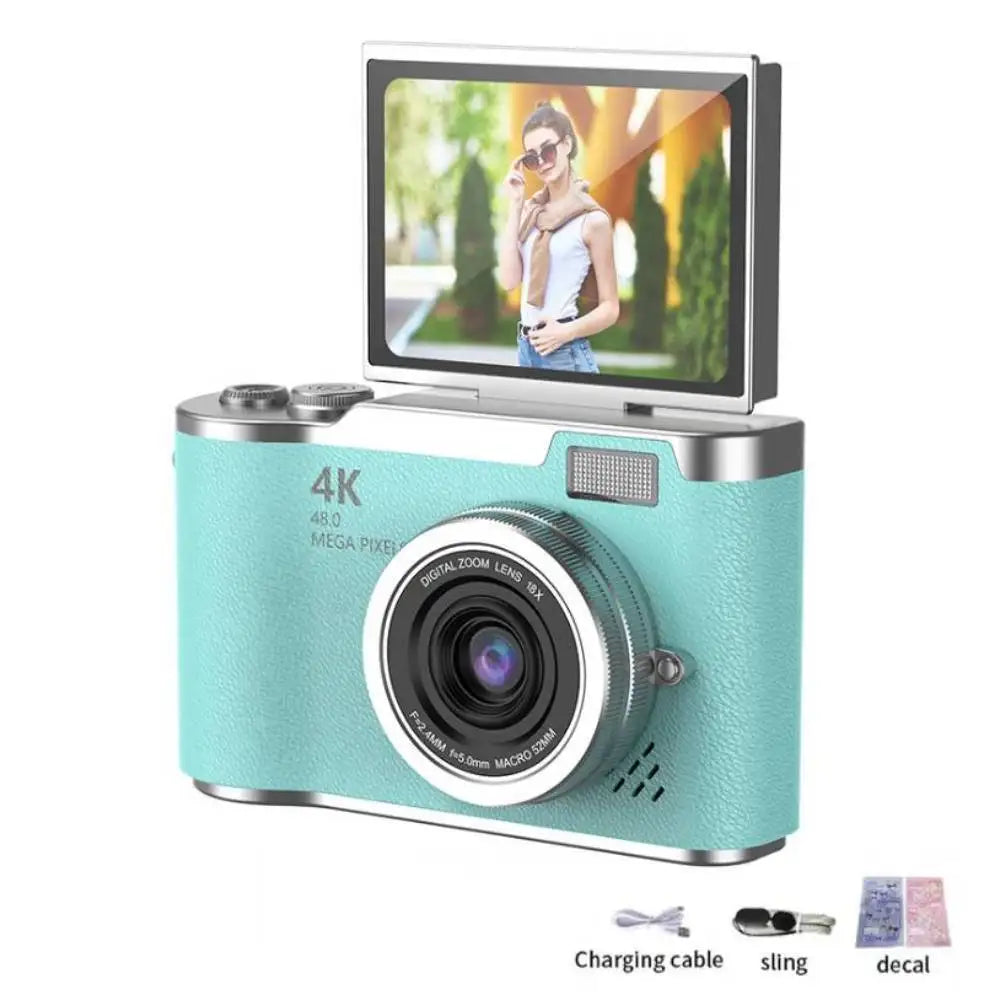 4K Digital Camera CCD 180° Flip Screen Selfie Camera