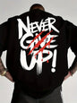 2026 Summer slogan print never give up! Letter-style