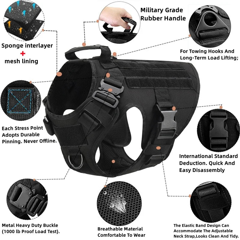 Tactical Military Vest Pet German Shepherd Golden Retriever
