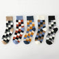 5Pair Pack New Men's Socks Colorful Grid Sock Casual Business