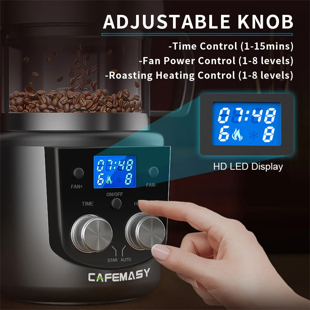 CAFEMASY 80-100g Home Coffee Roaster Electric Mini No Smoke