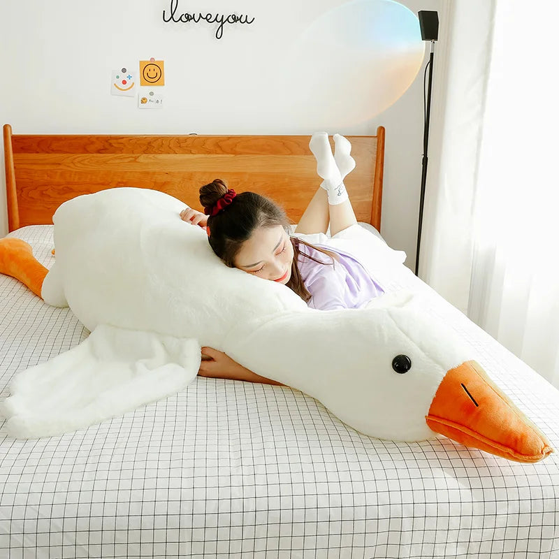 90-190cm Lovely Big White Goose Throw Pillow Plush Toy Big Goose
