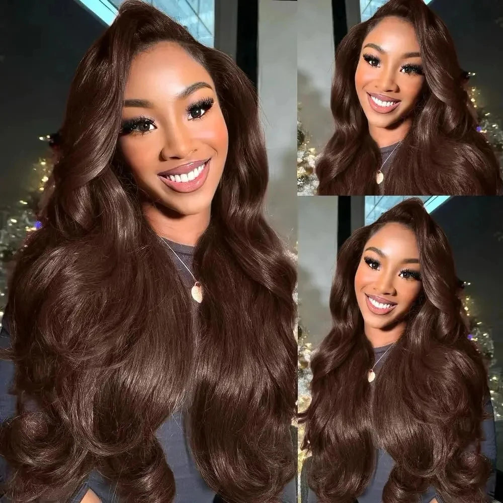 250% Density Chocolate Brown Body Wave 13x6 Lace