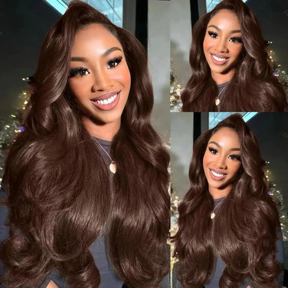 250% Density Chocolate Brown Body Wave 13x6 Lace