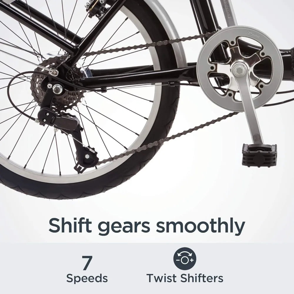 Loop Folding Bike, Black, Titanium or White, 20 Inch Bike for Adults