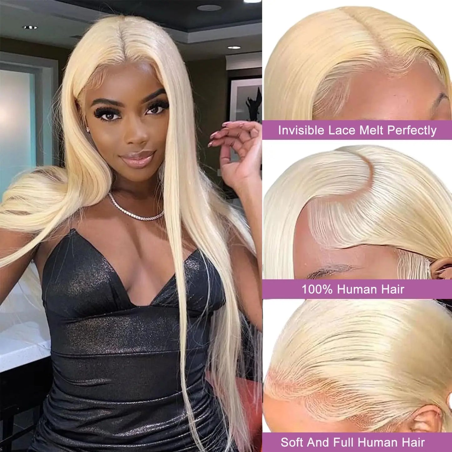 30 Inch 613 Lace Front Wig Human Hair 200% Density 13x6