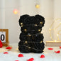 25cm Artificial Teddy Rose Flower Bear with Box Romantic Valentines Day
